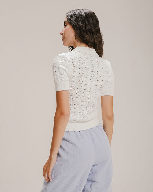 Polo Crochet Manga Corta